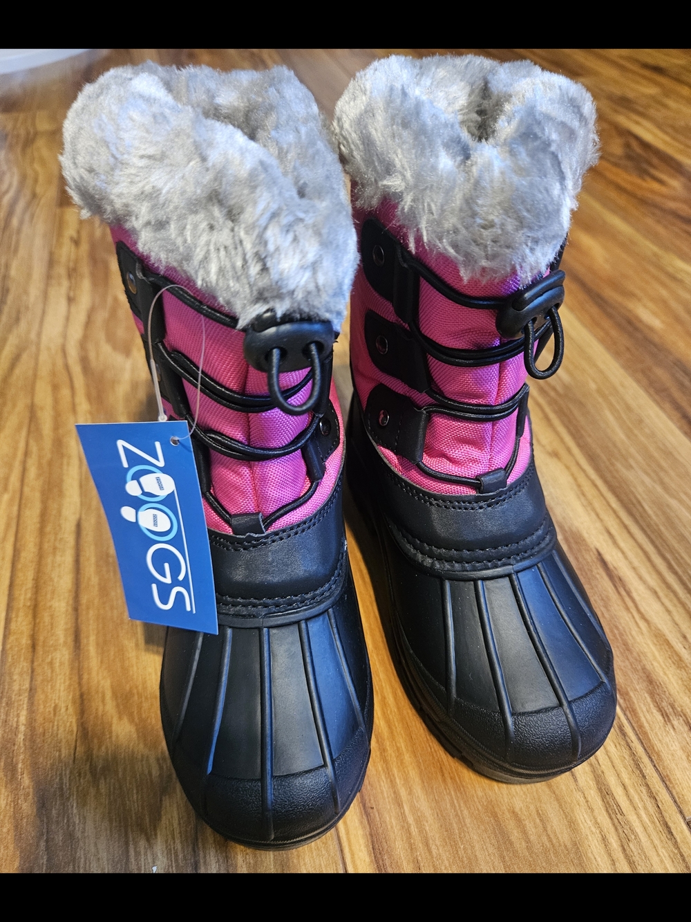 Zoogs Kids' Pink Faux-Fur Lined Winter Boots